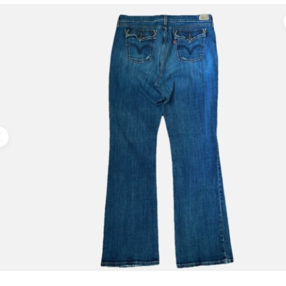 Levi's 515 Bootcut Jeans Women's Size 16 Long & Curvy Western Denim Embroidered - Picture 3 of 14